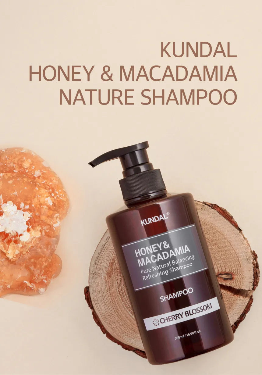 KUNDAL – Honey & Macadamia Nature Shampoo, Cherry Blossom, 500ml