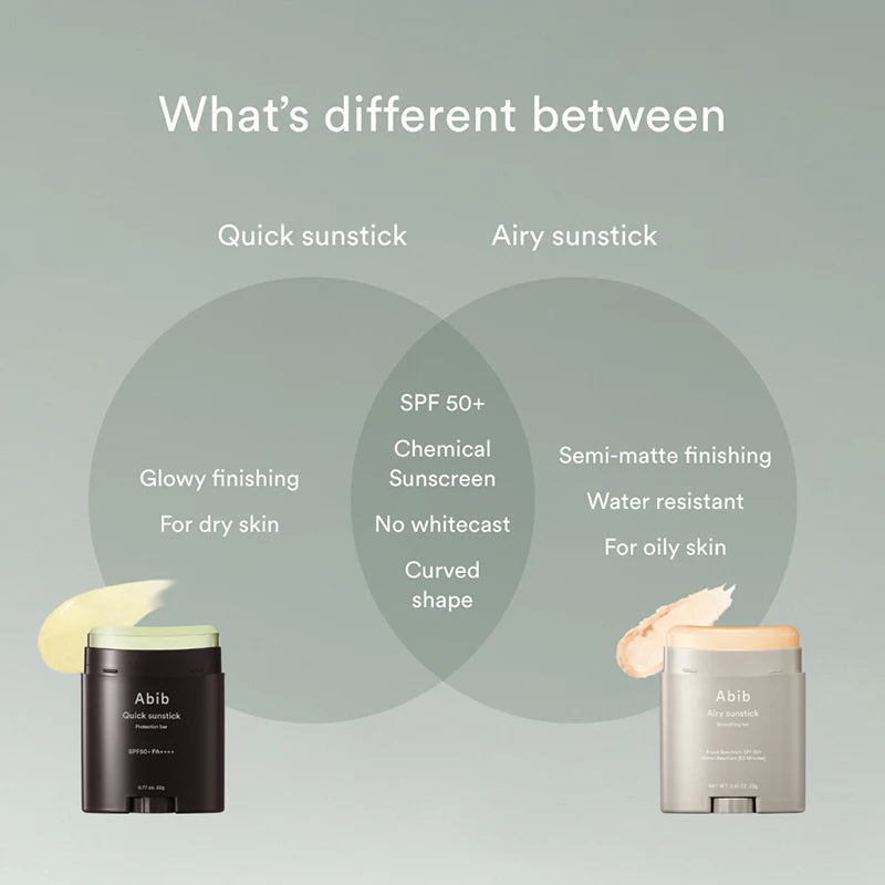 ABIB – Airy Sunstick SPF50+ PA+, 23g (water resistant - oily to combination skin)