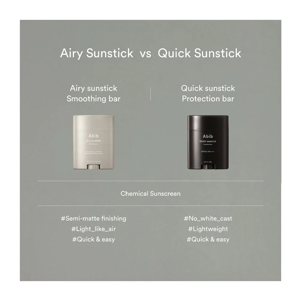 ABIB – Airy Sunstick SPF50+ PA+, 23g (water resistant - oily to combination skin)