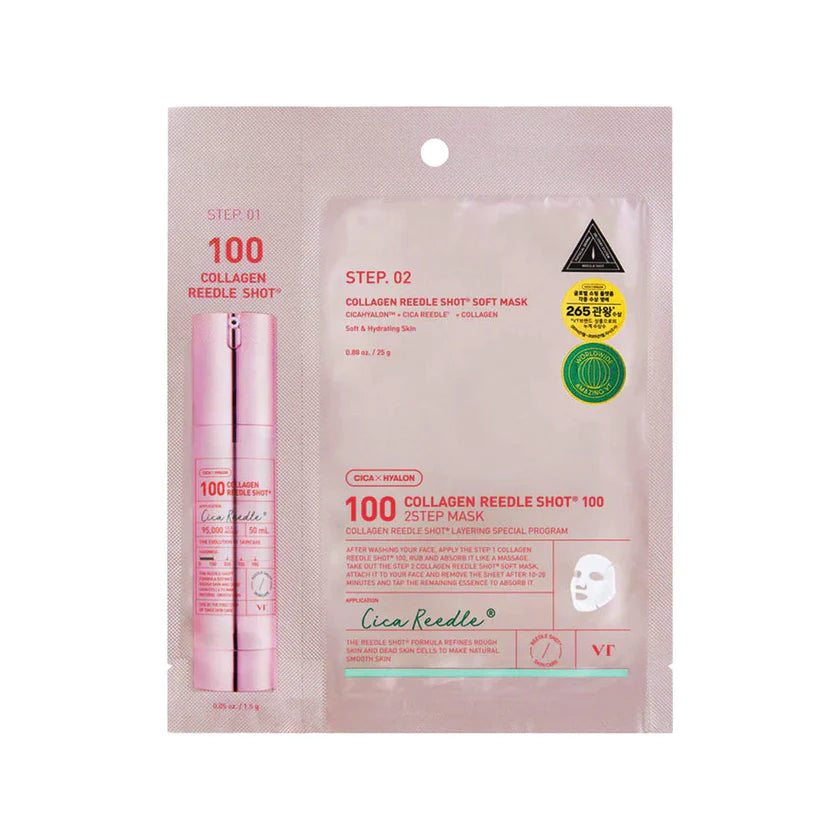 VT Cosmetics - Collagen Reedle Shot 100  2-Step Mask (microneedling)